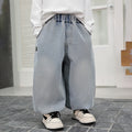 Boys  Casual Denim Curved Pants Spring Autumn Versatile Trousers