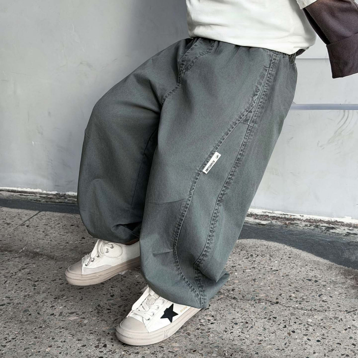 Boys Casual Curved Hem Pants
