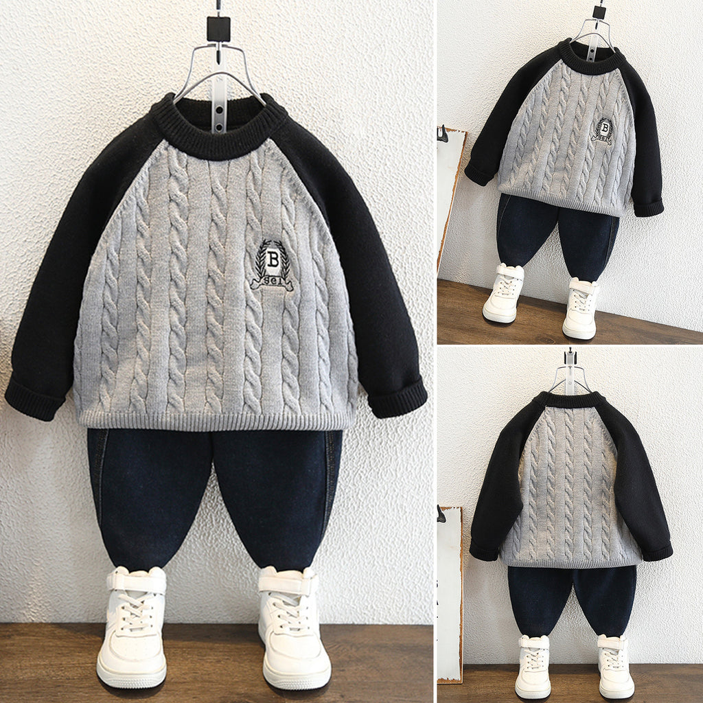Boys Autumn Winter Long Sleeve Knit Sweater