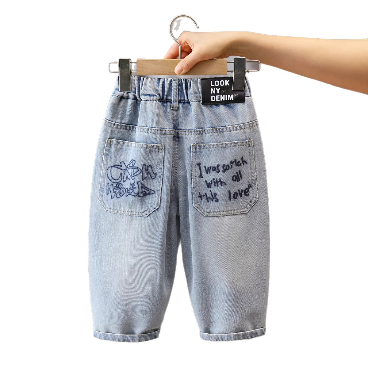 Casual Boys Light Wash Denim Jeans Relaxed Fit Long Pants