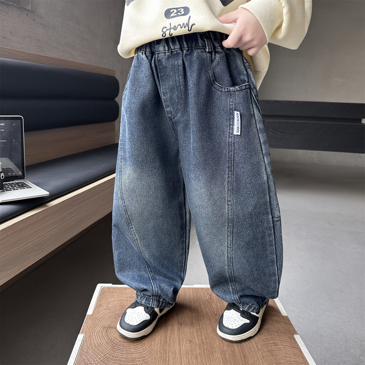 Boys' Casual Denim Tapered Pants