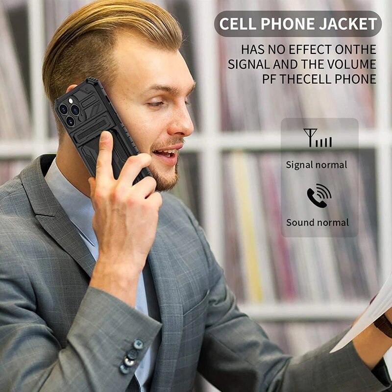 Suitable for iPhone13ProMax King Kong card bag mobile phone shell Apple 13Pro anti-fall bracket 13 protective cover