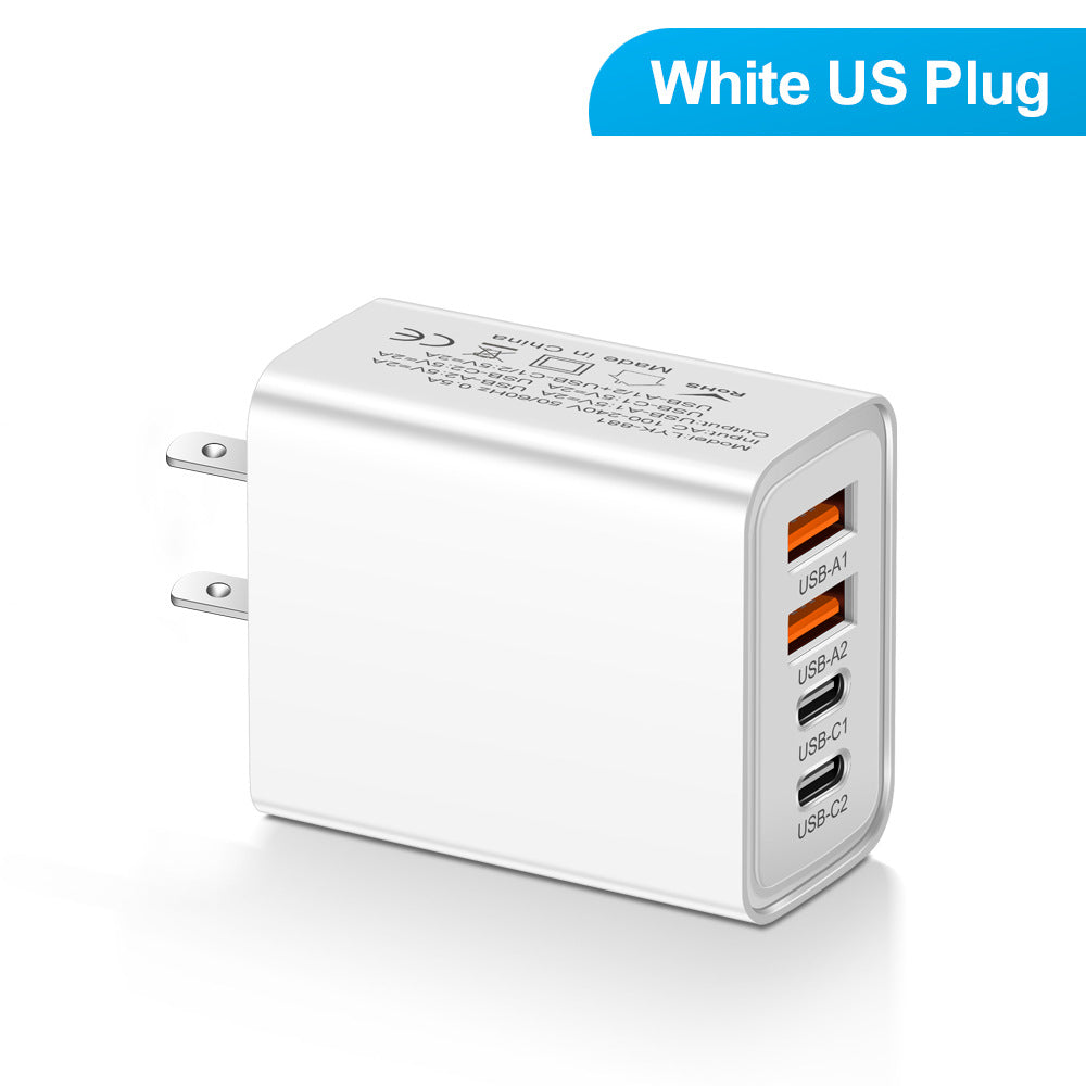 2.4A 2PD+2USB mobile phone charger charging head, American standard, European standard, British standard, travel charging head