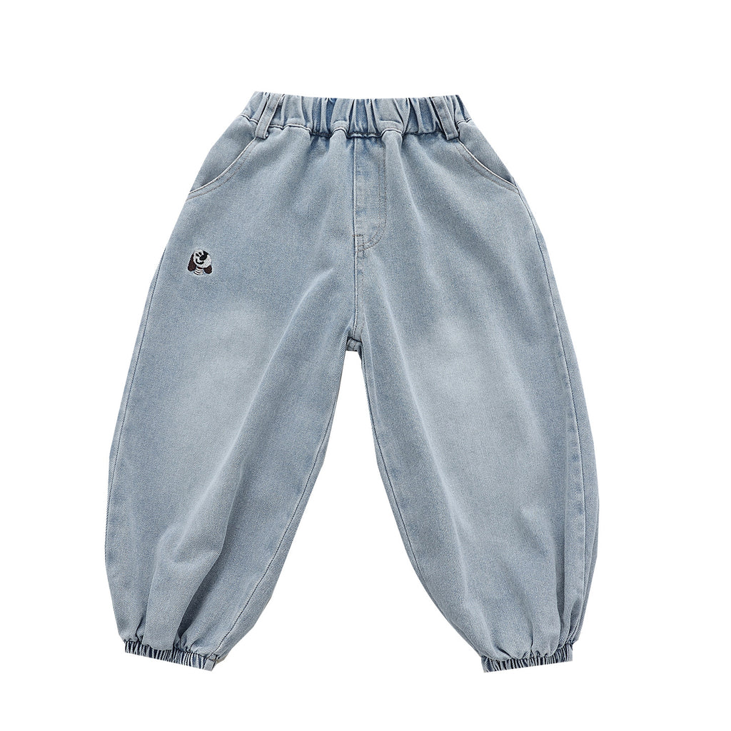 Boys  Casual Denim Curved Pants Spring Autumn Versatile Trousers