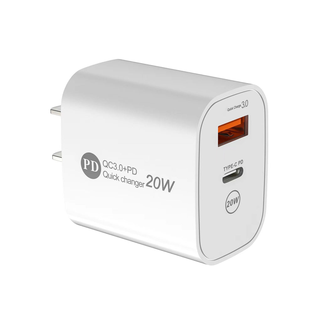 PD12W charger 5V 2.4A European, American and British standard charging head Type-C adapter PD+USB charging head