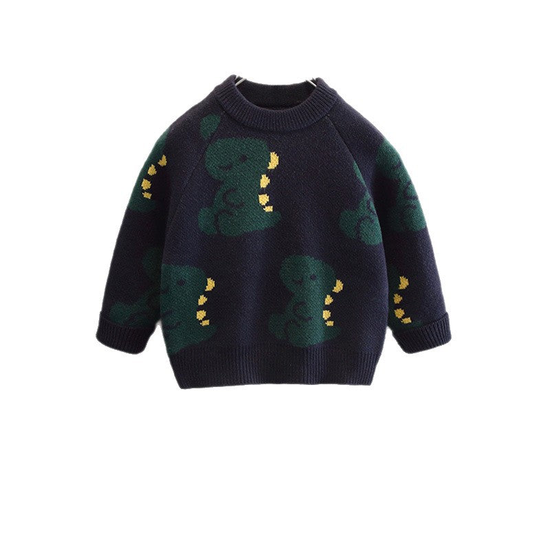 Boys’ Navy Pullover Sweater with Crew Neck