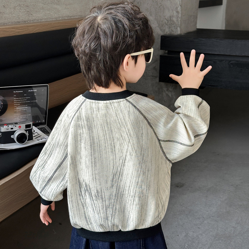 Long Sleeve Crew Neck Pullover Sweatshirt for Boys