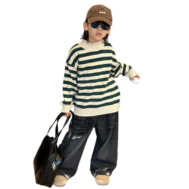 Boys Kids Casual Knit Pullover Sweater Autumn Winter