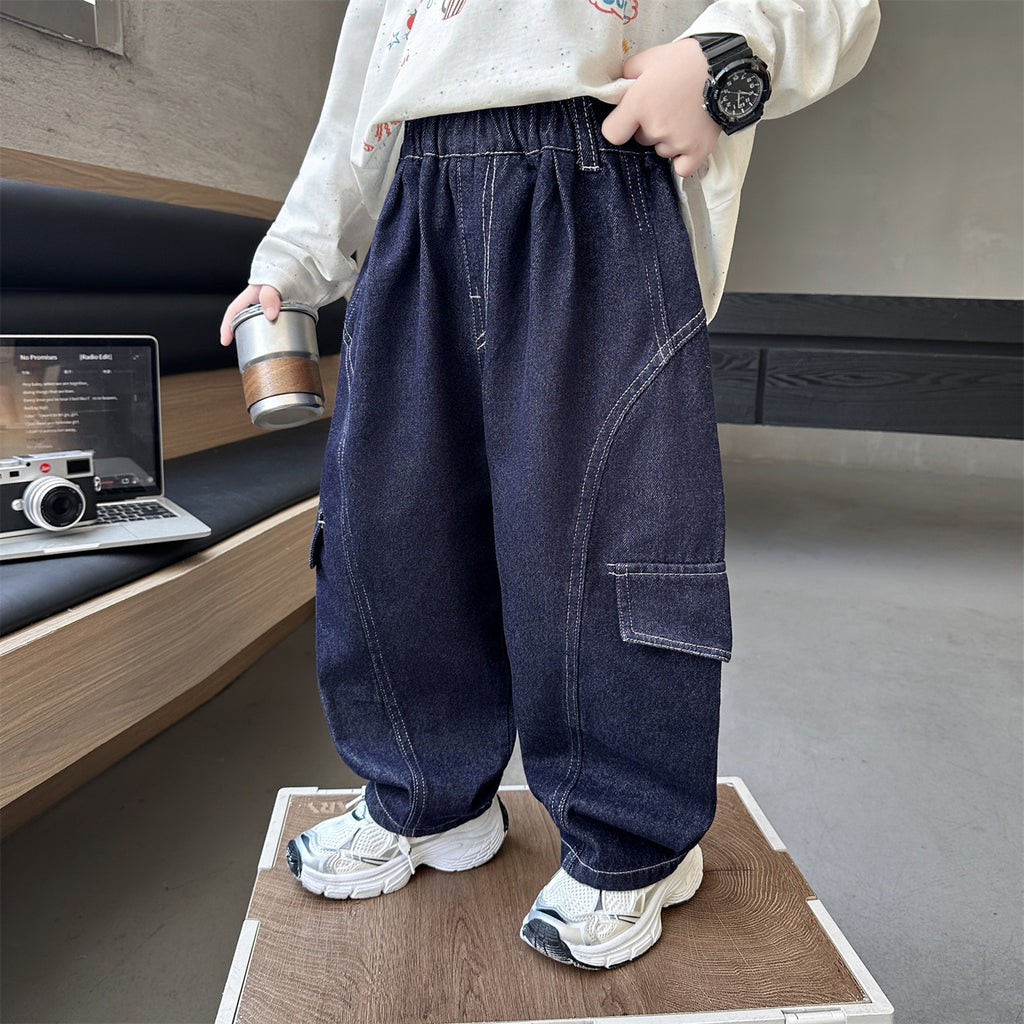 Boys' Casual Denim Long Pants Spring Autumn Big Kids Jeans