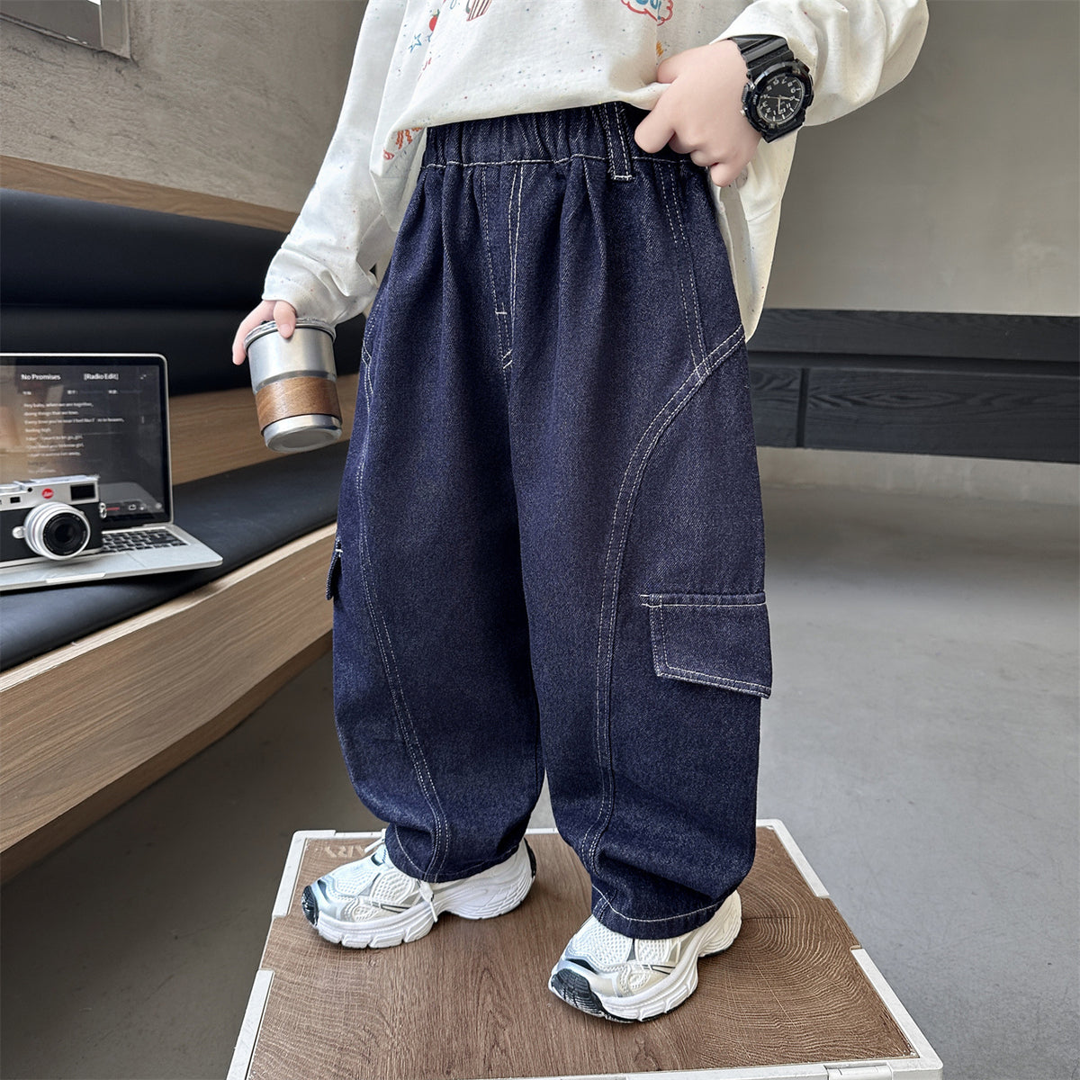 Boys' Casual Denim Long Pants Spring Autumn Big Kids Jeans