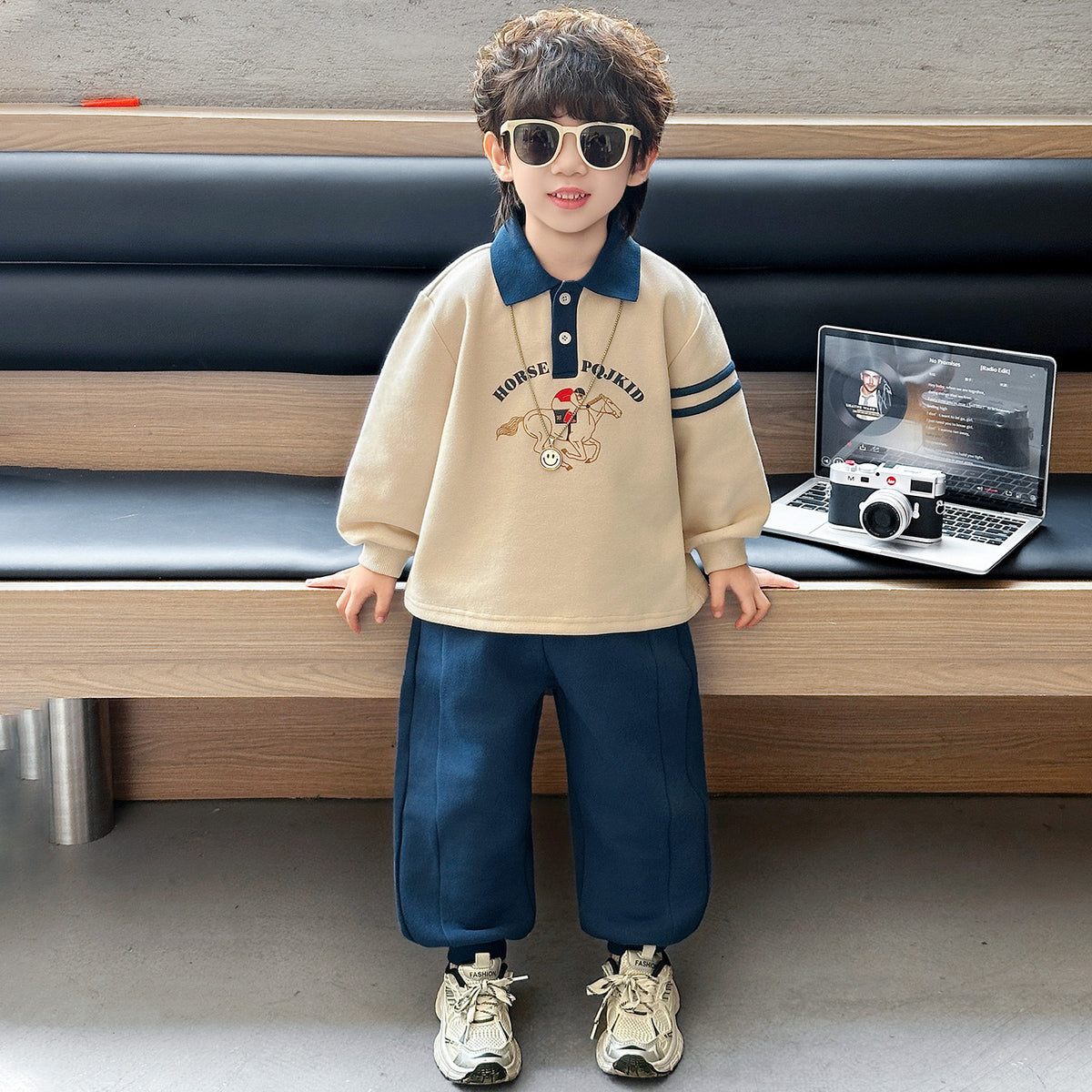 Boys Polo Shirt Two-Piece Set