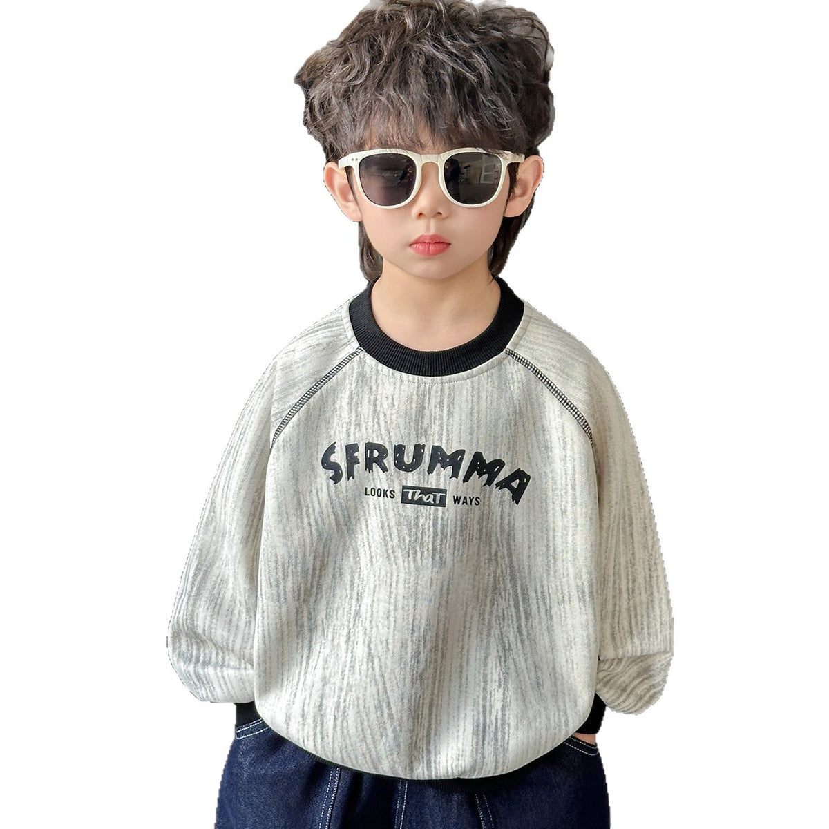 Long Sleeve Crew Neck Pullover Sweatshirt for Boys