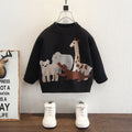 Kids Animal Print Knit Sweater Winter Thickened Long Sleeve Top