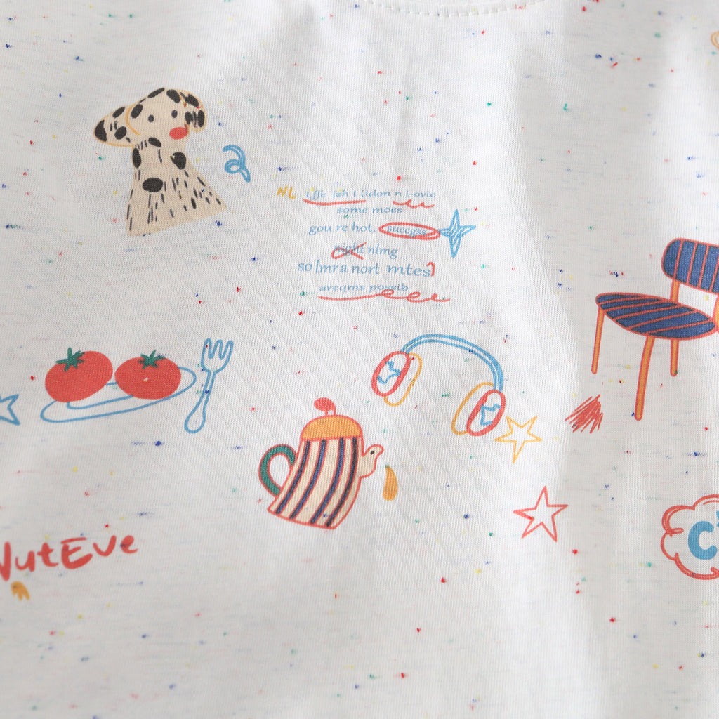 Casual Trendy Boys Graphic Print Short Sleeve Cotton T-Shirt