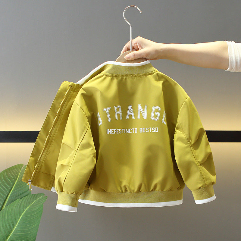 Stylish Casual Boys Baseball Jacket Spring Autumn Kids Varsity Coat