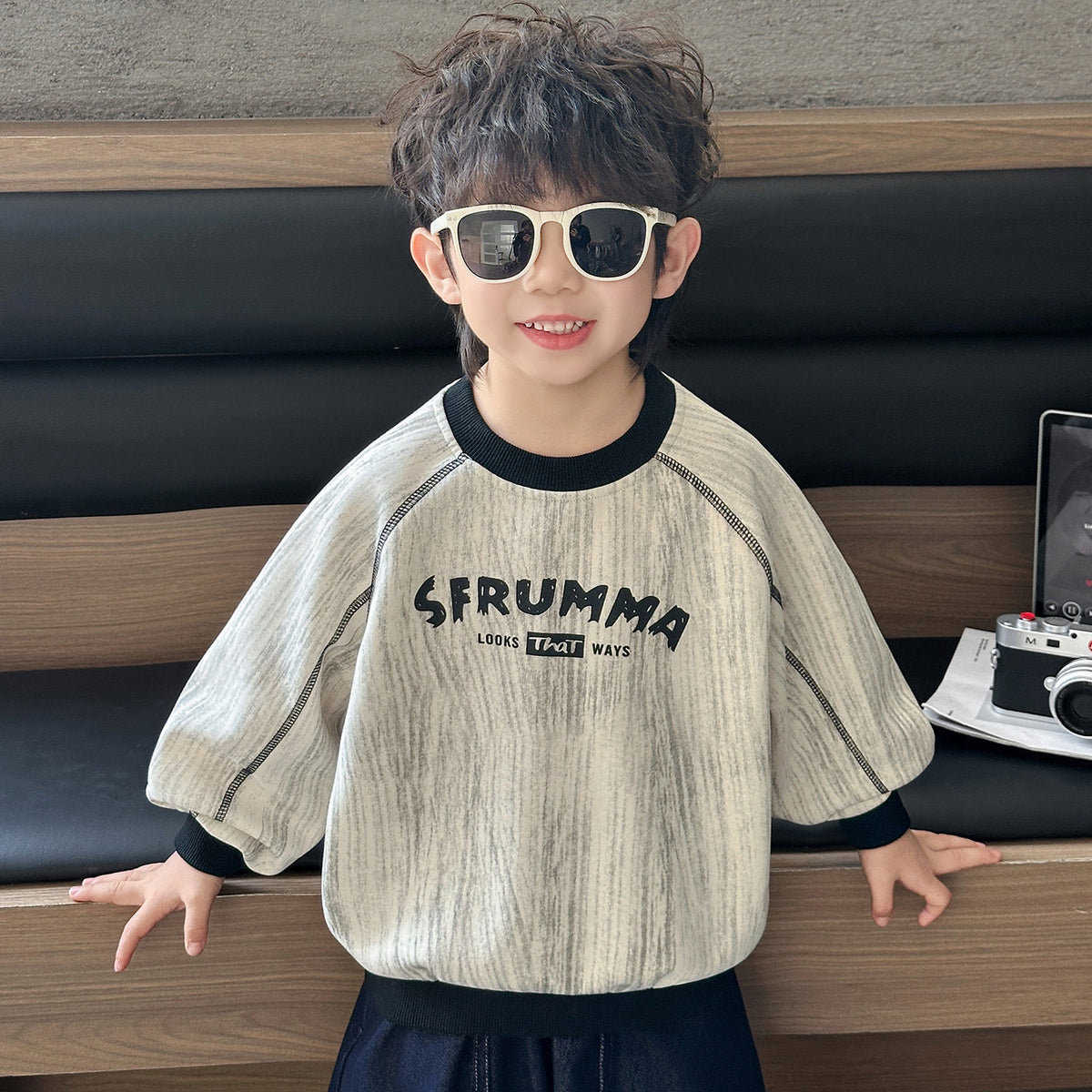 Long Sleeve Crew Neck Pullover Sweatshirt for Boys
