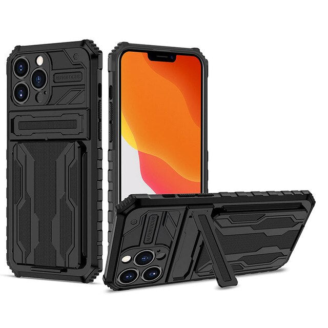 Suitable for iPhone13ProMax King Kong card bag mobile phone shell Apple 13Pro anti-fall bracket 13 protective cover