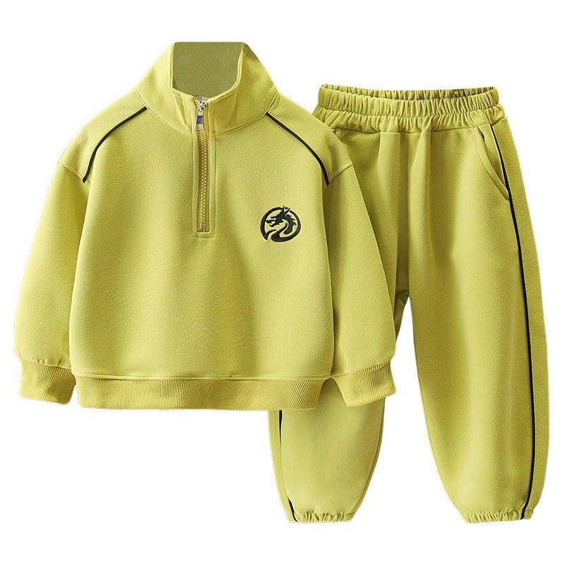 Stylish Boys' Casual Sweatshirt Set Spring Autumn Sports Two-Piece Tracksuit