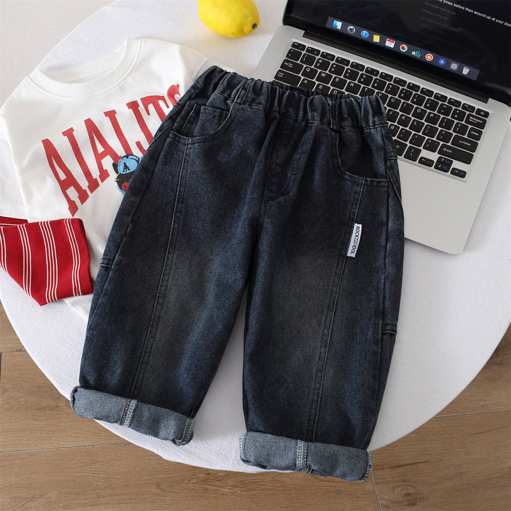 Boys' Casual Denim Tapered Pants