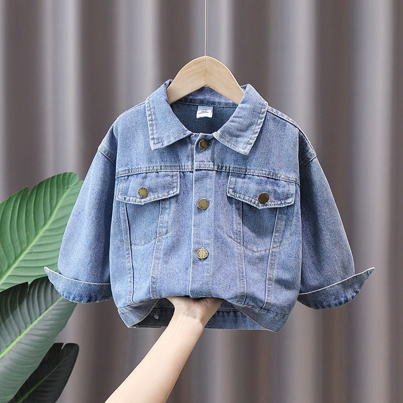Kids Boys Denim Jacket Spring Autumn Casual Jean Coat