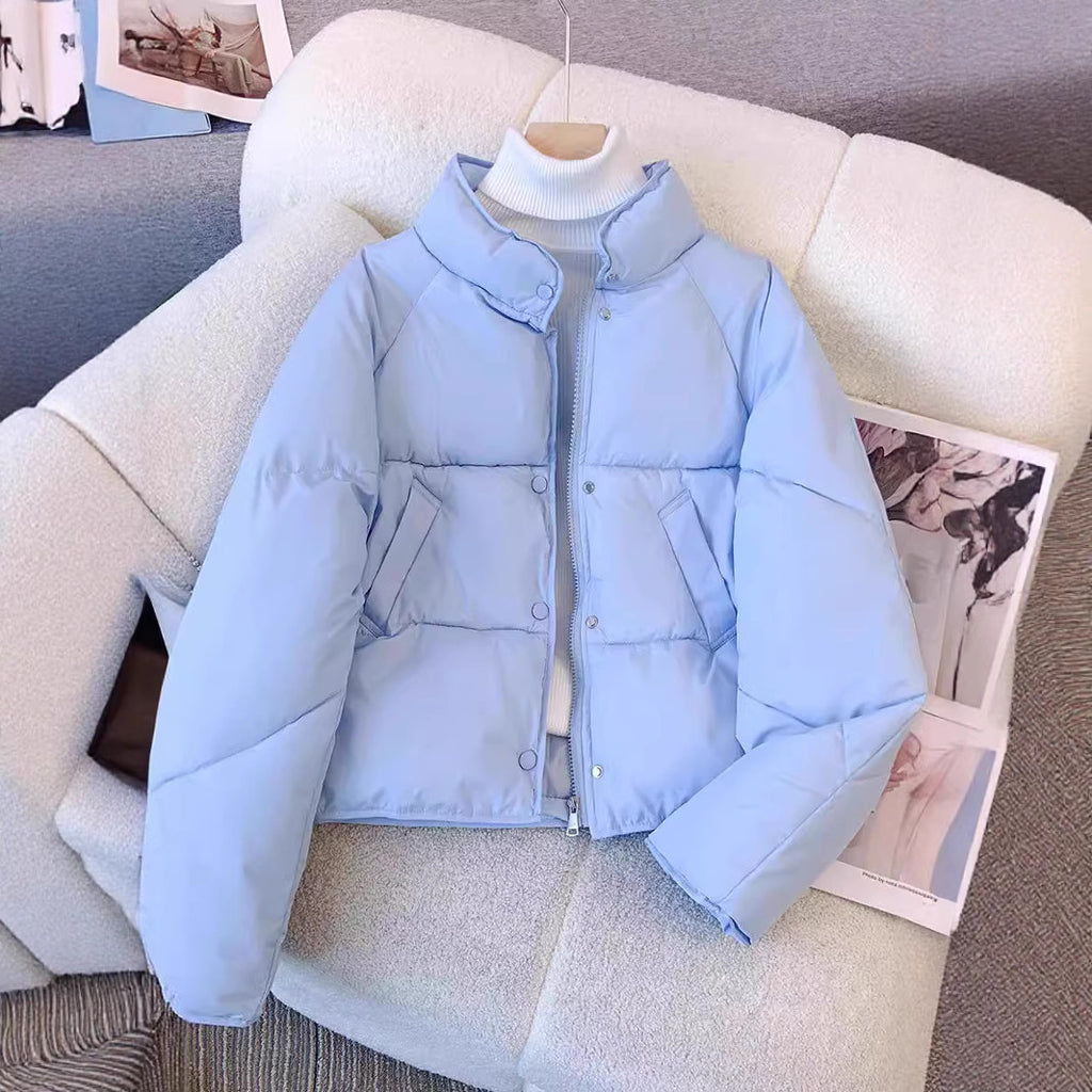 Women's Loose Fit Short Puffer Jacket for Petite