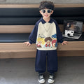 Boys' Cartoon Polo Hoodie Two-Piece Set