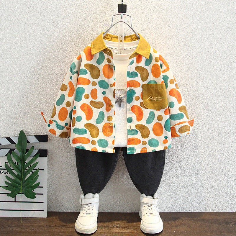 Floral Long Sleeve Shirt for Toddler  Little Boys