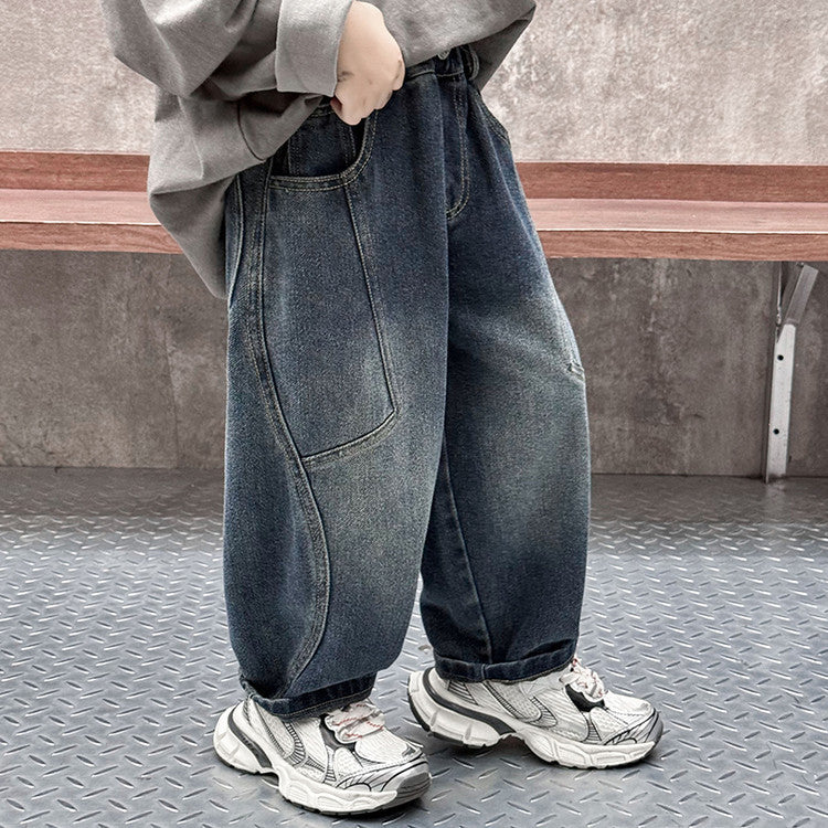Boys' Straight Leg Denim Pants Spring Autumn Long Jeans for Medium  Large Kids