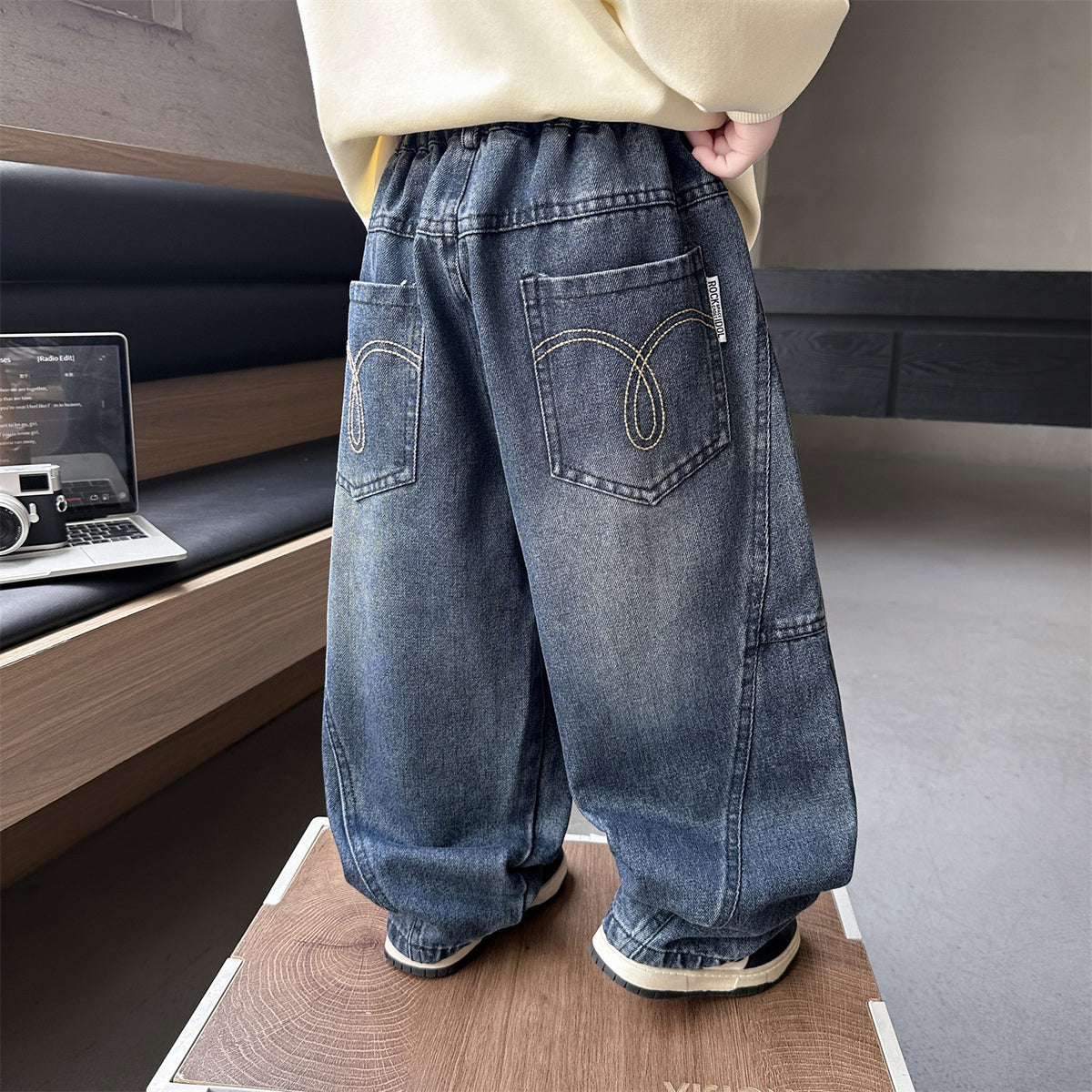 Boys' Casual Denim Tapered Pants