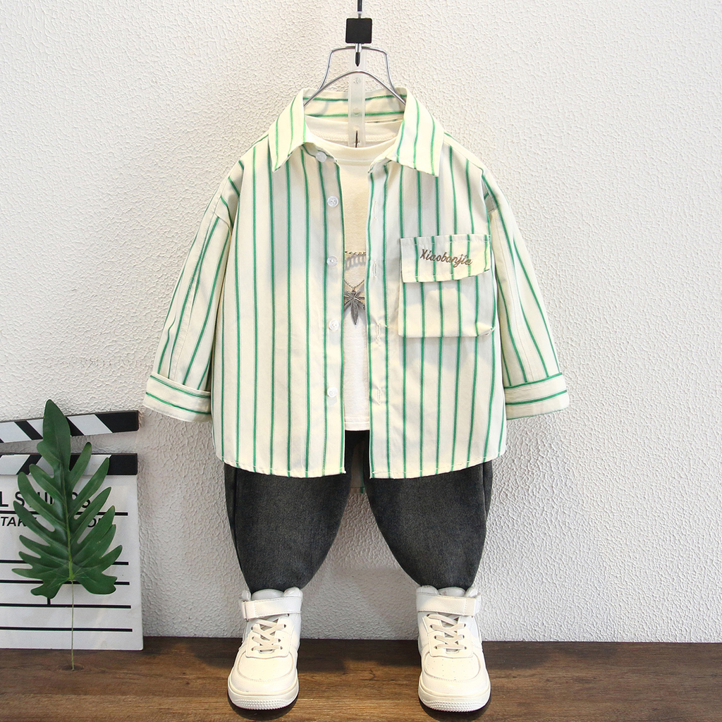 Boys Casual Striped Long Sleeve Shirt