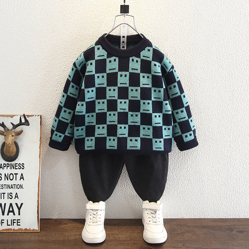 Boys' Fashionable Pullover Sweater Spring Autumn Knit Top