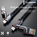 Factory 4-in-1 Cable, Dual USB-C to Lightning, 2-in-1 PD Fast Charging 100W, Type-C to Lightning Dual USB