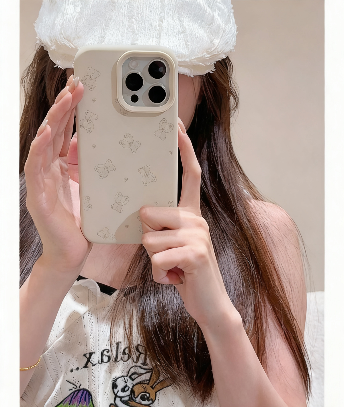 Suitable for Apple Doll Bear Liquid Silicone 16Promax Phone Case