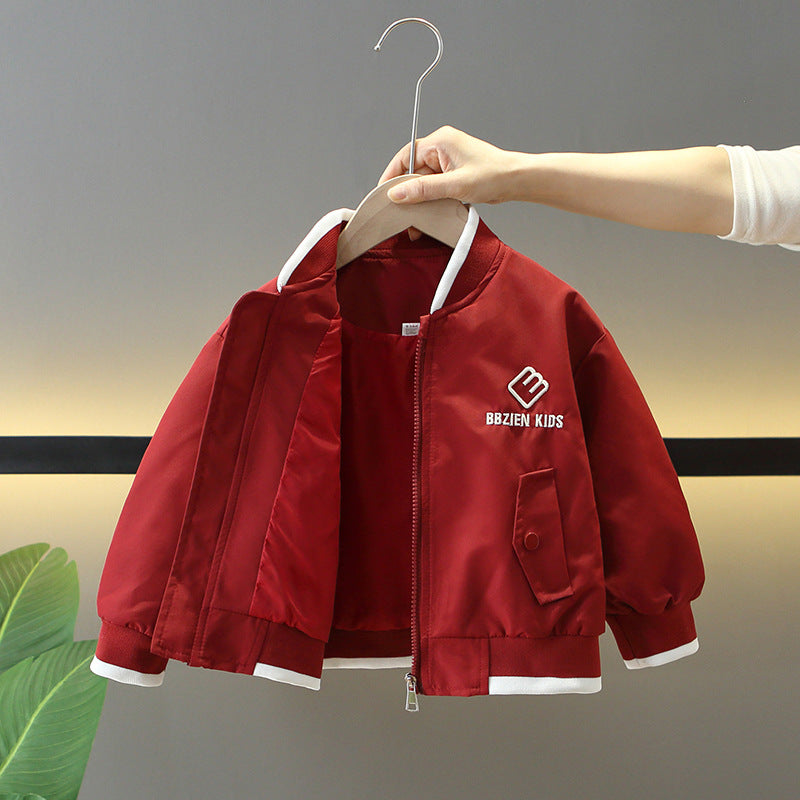 Stylish Casual Boys Baseball Jacket Spring Autumn Kids Varsity Coat