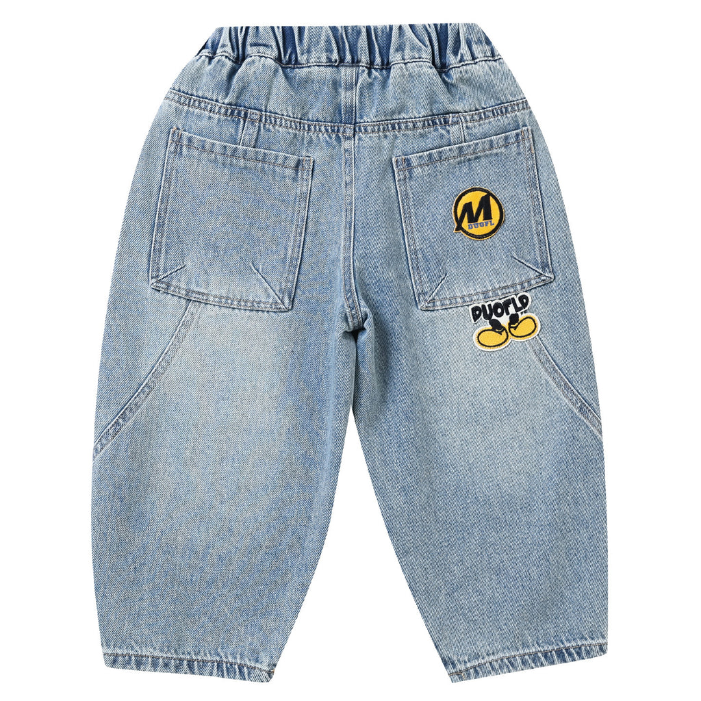 Boys' Style Trendy Curved Leg Denim Jeans