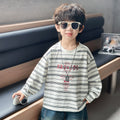 Boys Striped Long Sleeve T-Shirt Casual Versatile Lightweight Top