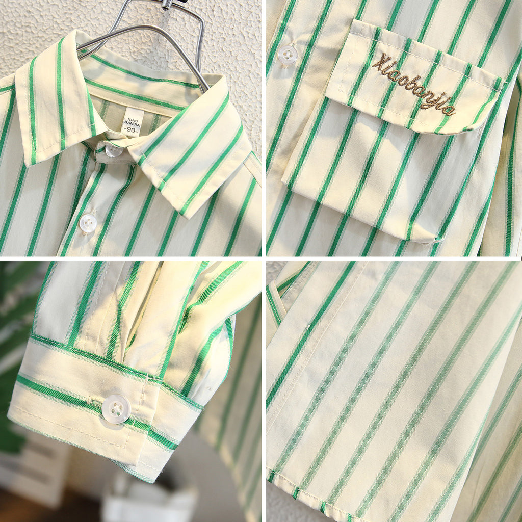 Boys Casual Striped Long Sleeve Shirt