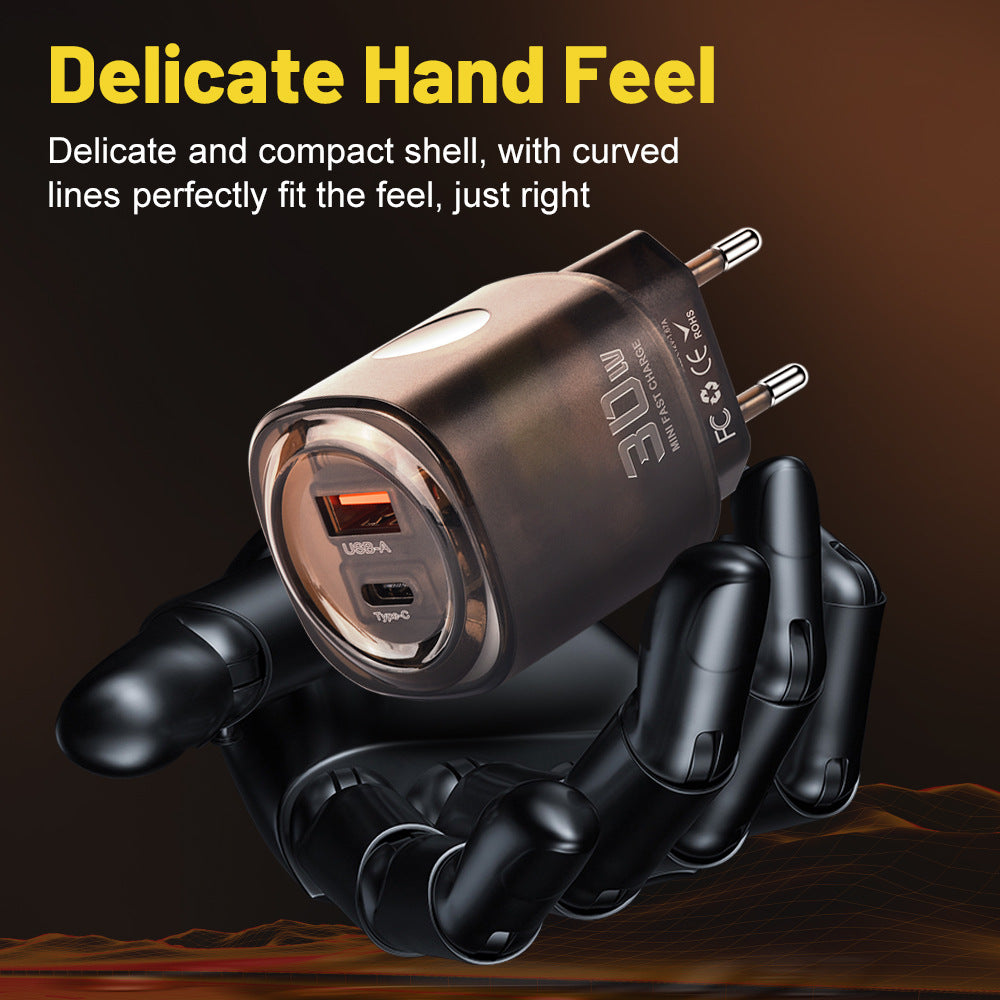 30W USB+Type-C dual interface fast charging mobile phone charger travel charger head