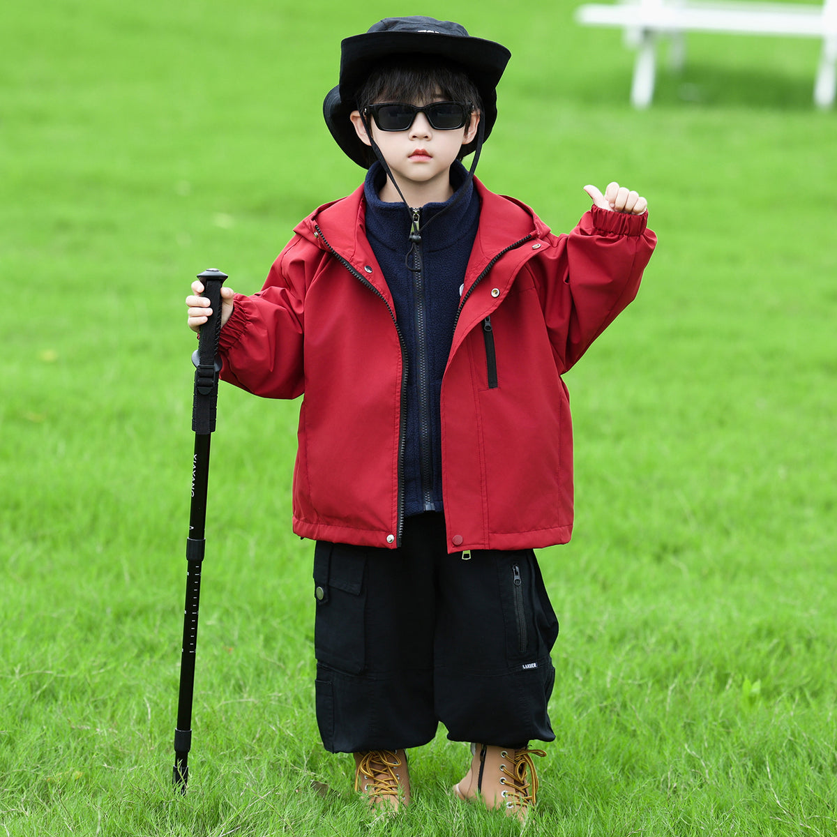 Boys 3-in-1 Outdoor Windbreaker Jacket Spring Autumn Casual