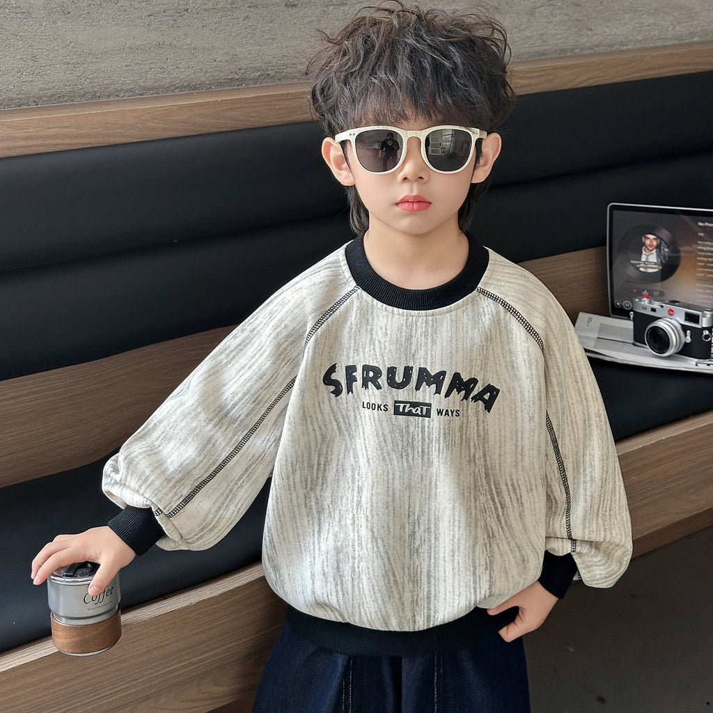 Long Sleeve Crew Neck Pullover Sweatshirt for Boys