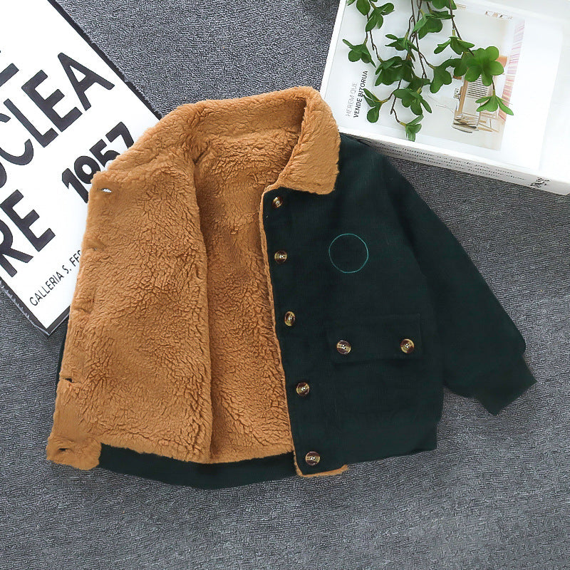 Thickened Fleece Lined Winter Coat, Fashionable Children's Padded Outerwear