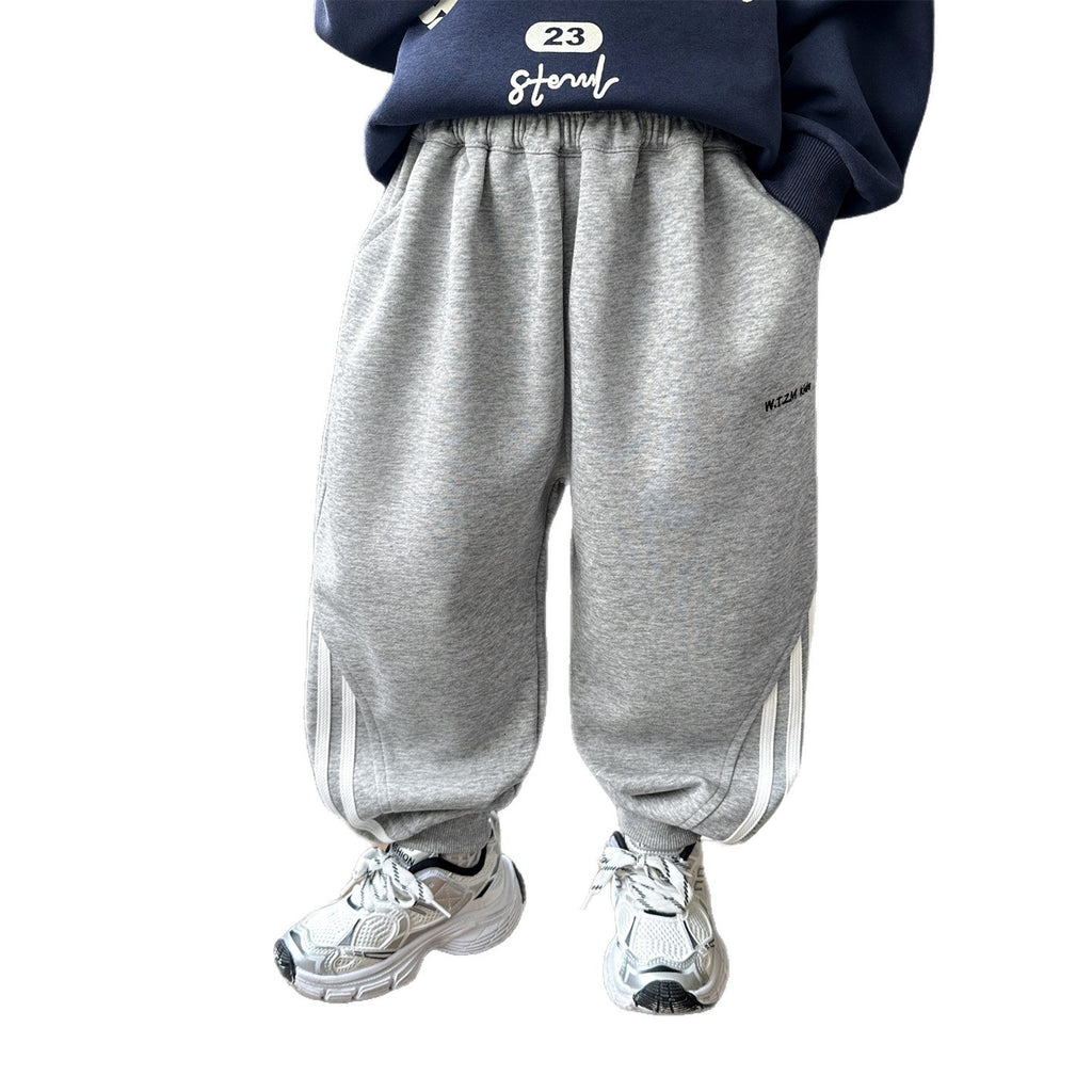 Boys Casual Sport Sweatpants Elastic Waist Drawstring Long Pants