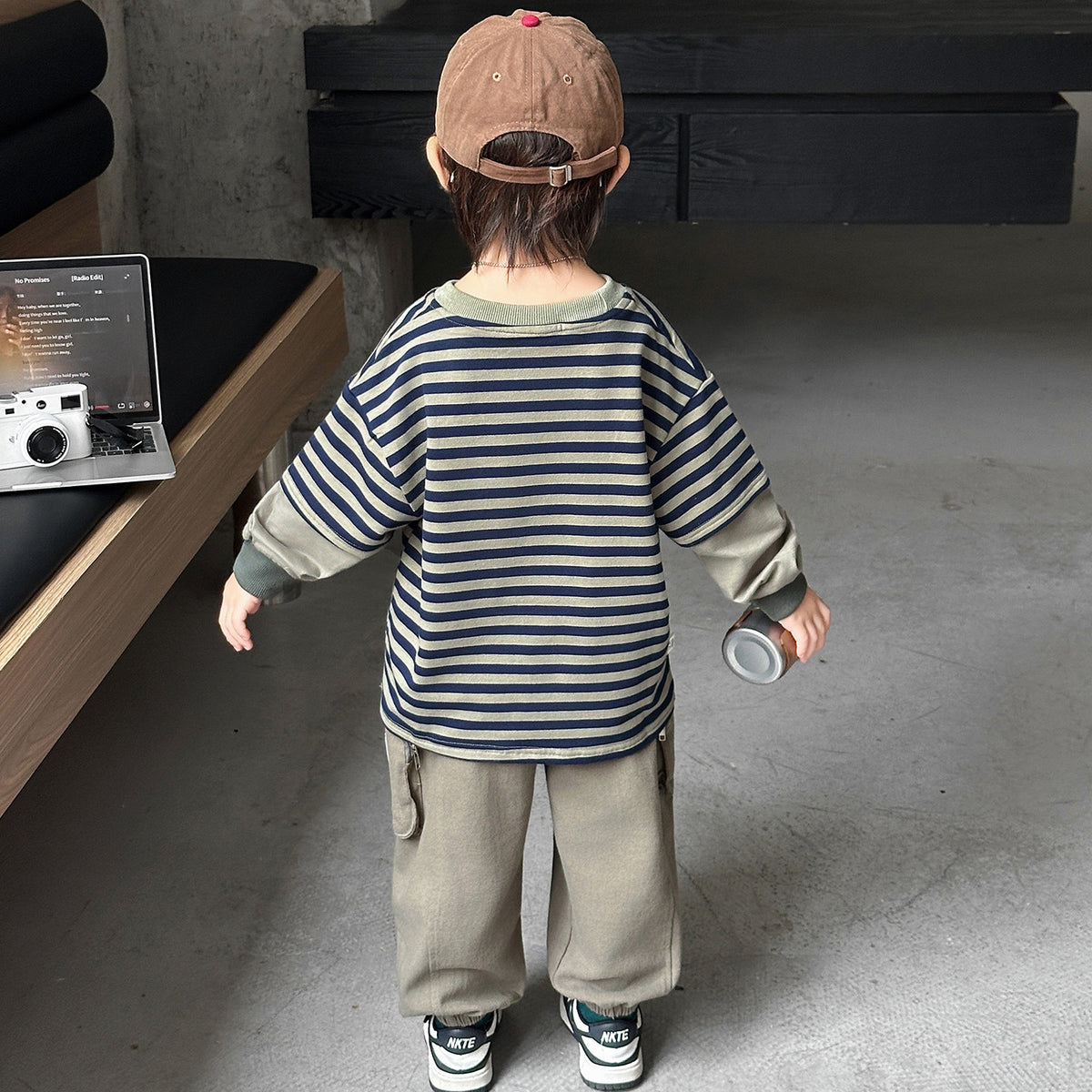 Boys Striped Two-Piece Casual Set