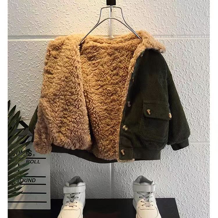 Thickened Fleece Lined Winter Coat, Fashionable Children's Padded Outerwear