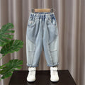 Boys Casual Light Wash Vintage Denim Jeans