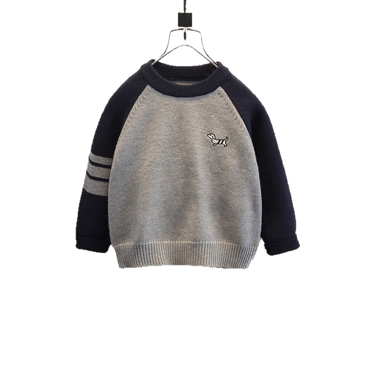 Stylish Raglan Sleeve Round Neck Boys' Knit Sweater