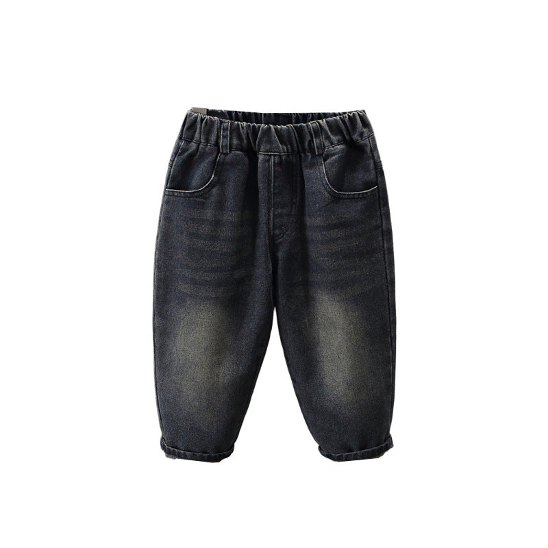 Casual Straight Leg Denim Pants for Boys