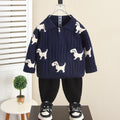 Boys' Cartoon Half Zip Knit Sweater