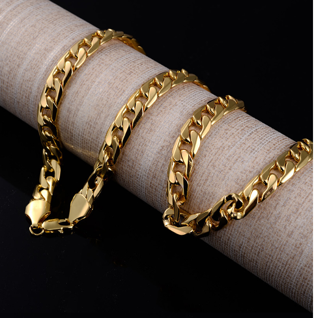 18-Karat gold plated men's necklace
