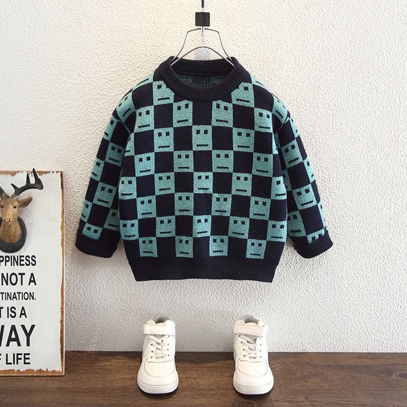 Boys' Fashionable Pullover Sweater Spring Autumn Knit Top